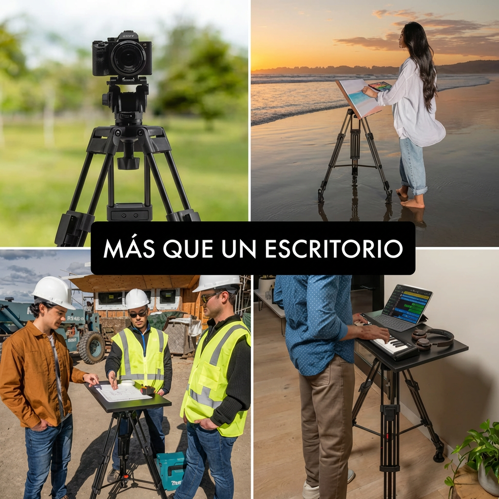 Escritorio de Pie Trípode Pro — Plegable, Portátil y de Altura Ajustable